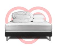 Pack Prêt A Dormir Vitalmemo 140 X 200 Cm Sommier Kit Noir