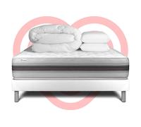 Pack Prêt A Dormir Vitalmemo Back 140 X 190 Cm Sommier Kit Blanc