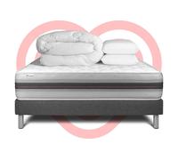 Pack Prêt A Dormir Vitalmemo Back 160 X 200 Cm Sommier Kit Gris
