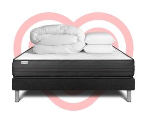 Pack prêt a dormir VITALPOWER 140 x 200 cm sommier Kit noir