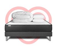 Pack prêt a dormir VITALPOWER 160 x 200 cm sommier Kit gris