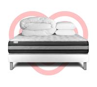 Pack Prêt A Dormir Vitalspring Zen 140 X 200 Cm Sommier Kit Blanc