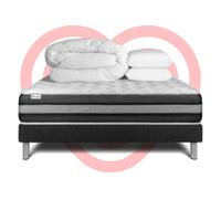 Pack Prêt A Dormir Vitalspring Zen 180 X 200 Cm Sommier Kit Noir
