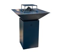 PACK PRINTEMPS Barbecue à bois DOUBLE CUVE Cévenol Aluminium avec plancha d’extérieur gris anthracite 74x74x90