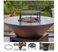 Pack Printemps Brasero Classique Acier 103 Imitation Corten Double Cuve