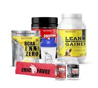 PACK PRISE DE MASSE - Kit Pro Expert - Mass Gainer + Créatine Pro Zero + Turbo Testo Pro Series + BCAA 8.1.1 ZERO Vegan + ZMA+ + Gourde/Serviette - Laboratoire Français Eric Favre