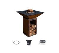 Pack Privilege Brasero Cevenol Corten Bois Carre 74 Simple Cuve