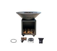 Pack Privilege Brasero Classique Acier 83 Gris Anthracite Double Cuve - Avec rangement bois