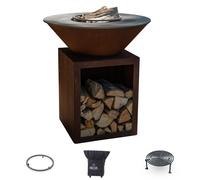 Pack Privilege Brasero Classique Corten 83 Simple Cuve - Avec rangement bois