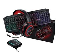 Pack Pro Gamer AMSTRAD HUNTERS-SWITCH007: Clavier, Souris, Tapis, Casque & convertisseur PC - PS3/4 - Xbox 360/ONE/S/X - Switch