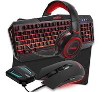 Pack Pro Gamer AMSTRAD REDEMPTION-SWITCH007: Clavier, Souris, tapis, Casque & convertisseur PC PS3/4 XBOX 360/ONE/S/X SWITCH