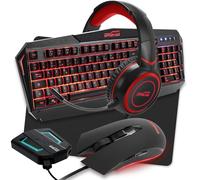 Pack Pro Gamer AMSTRAD REDEMPTION-SWITCH007: Clavier, Souris, Tapis, Casque & convertisseur PC PS3/4 Xbox 360/ONE/S/X Switch