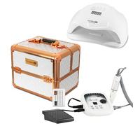 Pack Professionnel Manucure Avec Valise, Ponceuce Et Lampe Uv Led 54w Pour Ongles Multicolore