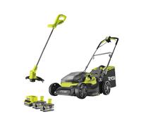 Pack PROMO tondeuse hybride 37cm et coupe-bordures 25cm 18V ONE+ (livré avec 2 batteries 5,0 Ah et un chargeur) - RY18LMH37LT25-250