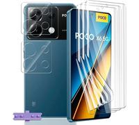 Pack Protecteur D'écran Xiaomi Poco X6 5g - 3x Film Tpu Hydrogel Autocicatrisant + 2x Verre Trempé Lentille Caméra, Anti-Rayures, Hd, Toucher Sensible