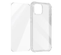 Pack protection 360° - AVIZAR - iPhone 15 - Coins renforcés - Verre trempé 9H - Coque semi-rigide