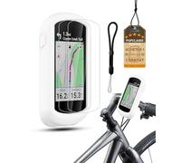Pack Protection 4-en-1 pour Garmin Edge Explore 2 | powfix Coque Silicone Antichoc + 2 Films Écran HD + Dragonne | Kit Intégral Anti-Rayures & Intempéries pour Cyclisme, VTT, Gravel & Voyage,Blanc