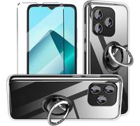 Pack Protection : Coque Silicone Antichoc + Verre Trempé + Anneau Support - Compatible Avec Le Wiko T20
