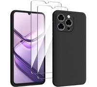 Pack Protection Doogee Note 58 / Note 58 Pro (6,75"") - Coque Tpu Souple Noire + 2 Verres Trempés, Anti-Chocs, Anti-Rayures Et Découpes Précises