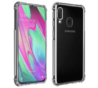 Pack Protection Galaxy A40 Coque Souple + Film Verre Trempé 9H Transparent