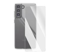 Pack Protection pour Galaxy S21 FE avec Coque et Verre Trempé 9H Antichoc Mayaxess Transparent