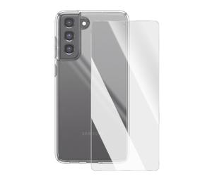 Pack Protection pour Galaxy S21 FE avec Coque et Verre Trempé 9H Antichoc Mayaxess Transparent