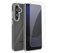 Pack Protection pour Galaxy S24 FE Coque Souple et Verre Trempé Mayaxess Transparent