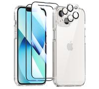 Pack Protection pour iPhone 13 avec Coque 2 Verres Trempés et 2 Films Caméra Transparent