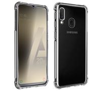 Pack Protection Samsung Galaxy A20e Coque Souple + Film Verre Trempé Transparent