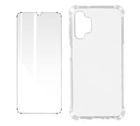 Coque et étui téléphone mobile AVIZAR Pack Protection Pour Samsung Galaxy A13 4G Coque plus Verre Trempé Transparent