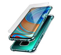 Coque et étui téléphone mobile AVIZAR Pack Protection pour Xiaomi Redmi Note 9S / 9 Pro / 9 Pro Max Coque Souple plus Film Verre Trempé 9H Transparent