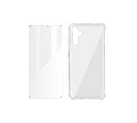 Pack Protection Samsung A13 5G et A04s Coque Souple et Verre Trempé Transparent