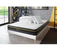 Pack prt dormir ACTIVE 140 x 200 cm Sommier Kit BLANC - 24cm - Mmoire de forme - Enveloppant - Sommier kit Blanc