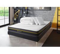 Pack prt dormir ACTIVE 180 x 200 cm Sommier Kit NOIR - 24cm - Mmoire de forme - Enveloppant - Sommier kit Noir