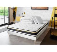 Pack prt dormir SOFT 140 x 200 cm Sommier Kit BLANC prt dormir Soft - Tonique - Soutien Trs ferme - Sommier blanc en kit - Avec couette et oreillers