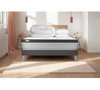 Pack prt dormir VITAL ERGO 140 x 200 cm sommier Kit gris - 26cm - Mousse polyurthane mmoire de forme - Enveloppant - Sommier kit Gris - Avec couette et oreillers