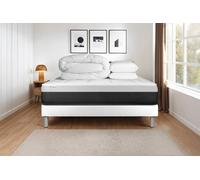 Pack prt dormir VITAL FORM 200 x 200 cm sommier Kit blanc - 22cm - Ressorts ensachs et mmoire de forme - Tonique - Sommier kit Blanc - Avec couette et oreillers