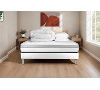 Pack prt dormir VITAL RELAX 200 x 200 cm sommier Kit blanc - 18cm - Mousse - Ferme - Sommier kit Blanc - Avec couette et oreillers