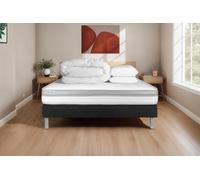 Pack prt dormir VITAL RELAX 200 x 200 cm sommier Kit noir - 18cm - Mousse - Ferme - Sommier kit Noir - Avec couette et oreillers