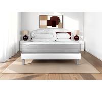 Pack prt dormir VITALMEMO 160 x 200 cm sommier Kit blanc - 18cm - Mousse polyurthane mmoire de forme - Tonique - Sommier kit Blanc - Avec couette et oreillers