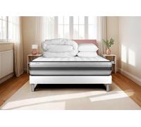 Pack prt dormir VITALPOWER RECOVER 160 x 200 cm sommier Kit blanc - 26cm - Ressorts ensachs et mmoire de forme - Moelleux - Sommier kit Blanc - Avec couette et oreillers