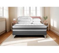 Pack prt dormir VITALPOWER RECOVER 180 x 200 cm sommier Kit gris - 26cm - Ressorts ensachs et mmoire de forme - Moelleux - Sommier kit Gris - Avec couette et oreillers