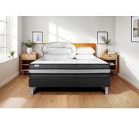 Vitalit Pack lit complet 200x200 Power Zen Noir – matelas, sommier en kit, 2 oreillers, couette