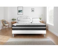 Pack prt dormir VITALSPRING ZEN 140 x 190 cm sommier Kit blanc - 26cm - Ressorts ensachs et mmoire de forme - Moelleux - Soutien Ferme