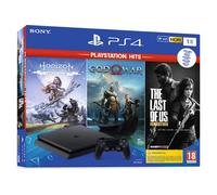 PACK PS4 SLIM 1TO BLACK + GOD OF WAR + THE LAST OF US REMASTERED + HORIZON ZERO DAWN COMPLETE EDITION - Reconditionné