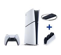 Pack PS5 Digitale (sans lecteur CD) : Console PlayStation 5 (Modèle Slim) + Socle Vertical + Station de charge pour DualSense
