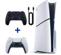 Pack PS5 Standard (avec lecteur CD) : Console PlayStation 5 (Modèle Slim) + 2ème manette DualSense Noire - avec câble USB pour PC