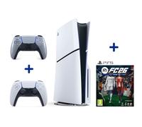 Pack PS5 Standard (avec lecteur CD) : Console PlayStation 5 (Modèle Slim) + 2ème manette DualSense Silver + FC 26