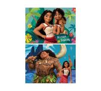 Pack Puzzles 2 x 48 Pieces pour vaiana Fan : Moana, Maui, simea - Enfant 4/5 Ans - Carton de Qualite - Set Puzzle Fille + Carte