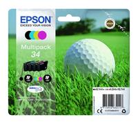 PACK QUATRE CARTOUCHE EPSON 34 NOIR + CYAN JAUNE MAGENTA / T3466 balle de golf